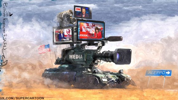 Западный медиатанк едет на Алеппо